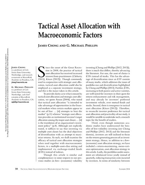 Tactical Asset Allocation with Macroeconomic Factors